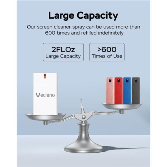 Screen Cleaner Spray and Wipe, 2Fl Oz Refillable Computer Screen Cleaner, - Picture 5 of 7